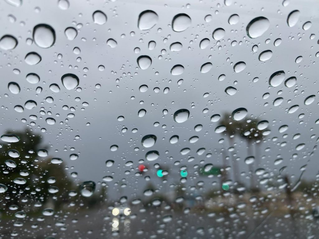 long drive on rainy day